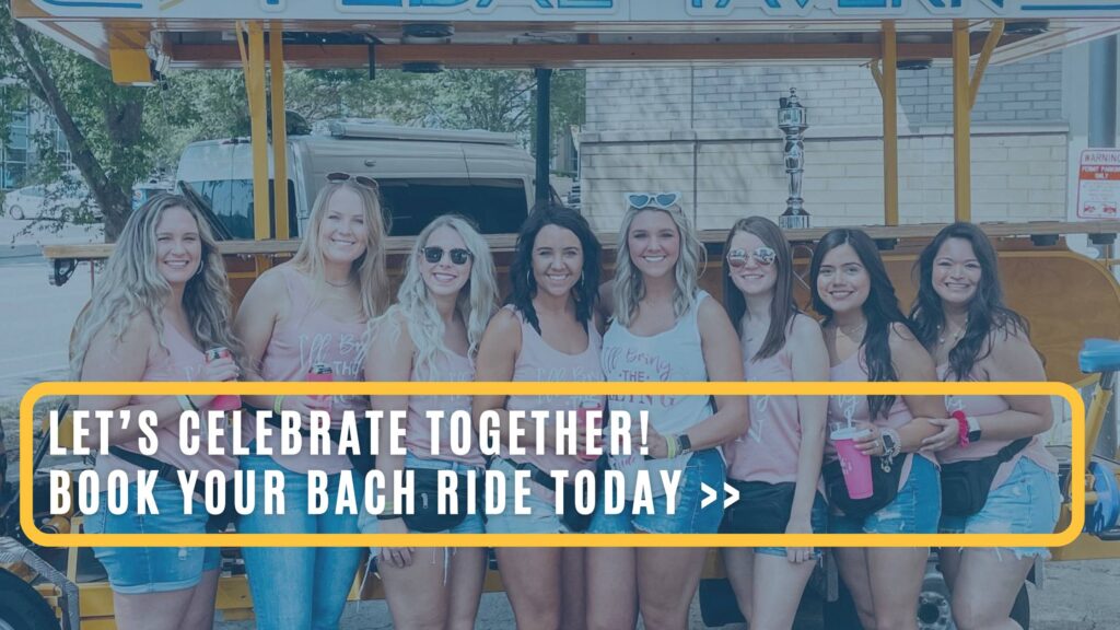 Book now button over a nashville bachelorette party group