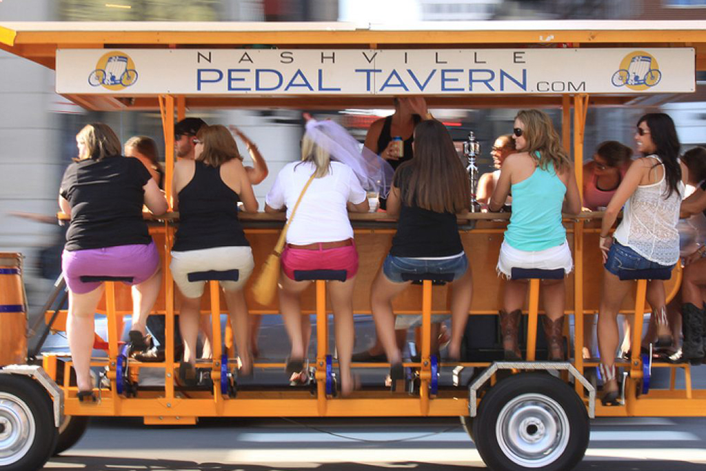 Nashville bachelorette party on the Nashville Pedal Tavern