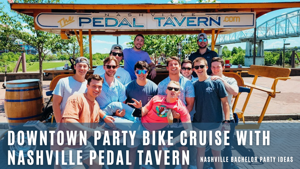bachelor party group on Nashville Pedal Tavern