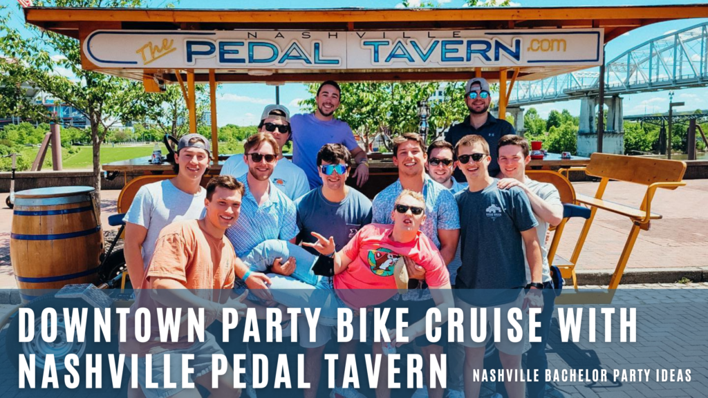 bachelor party group on Nashville Pedal Tavern