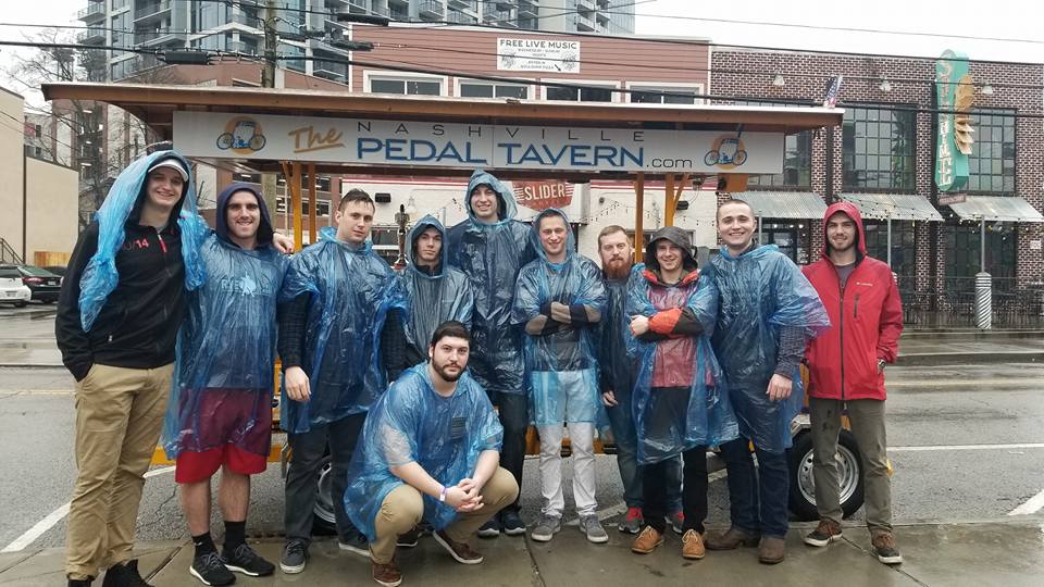 Nashville Pedal Tavern Riders in the rain - Nashville winter activities