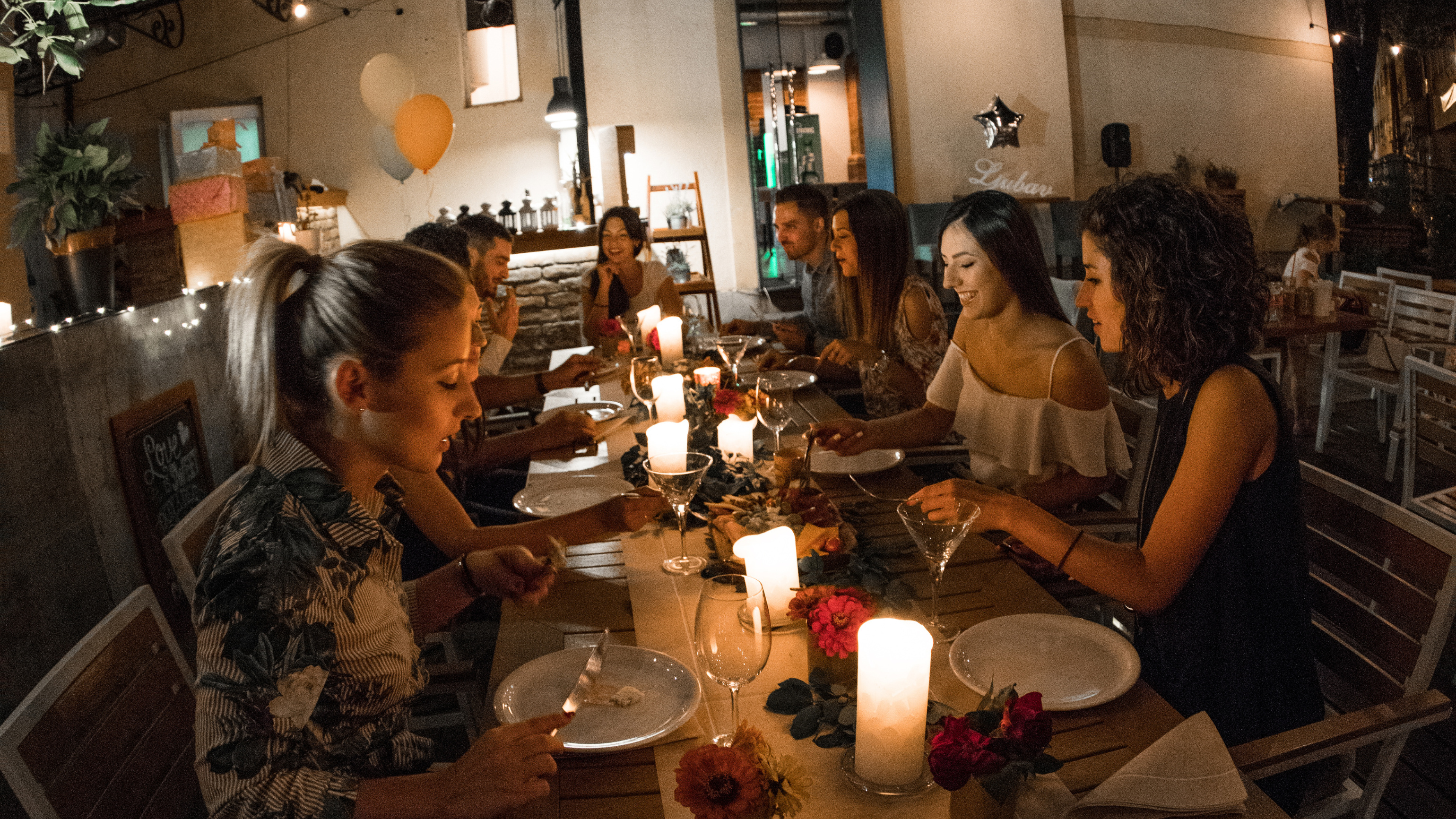 birthday group eating out at nashville restaurant 