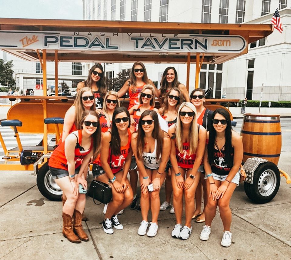 Nashville bachelorette group on Nashville Pedal Tavern Party Bike