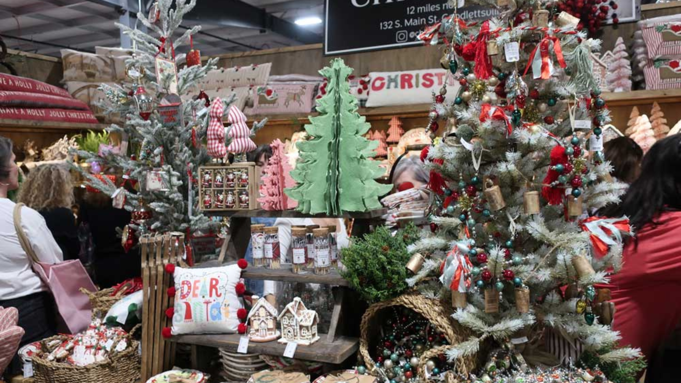 festive christmas shopping display at a nashville christmas market