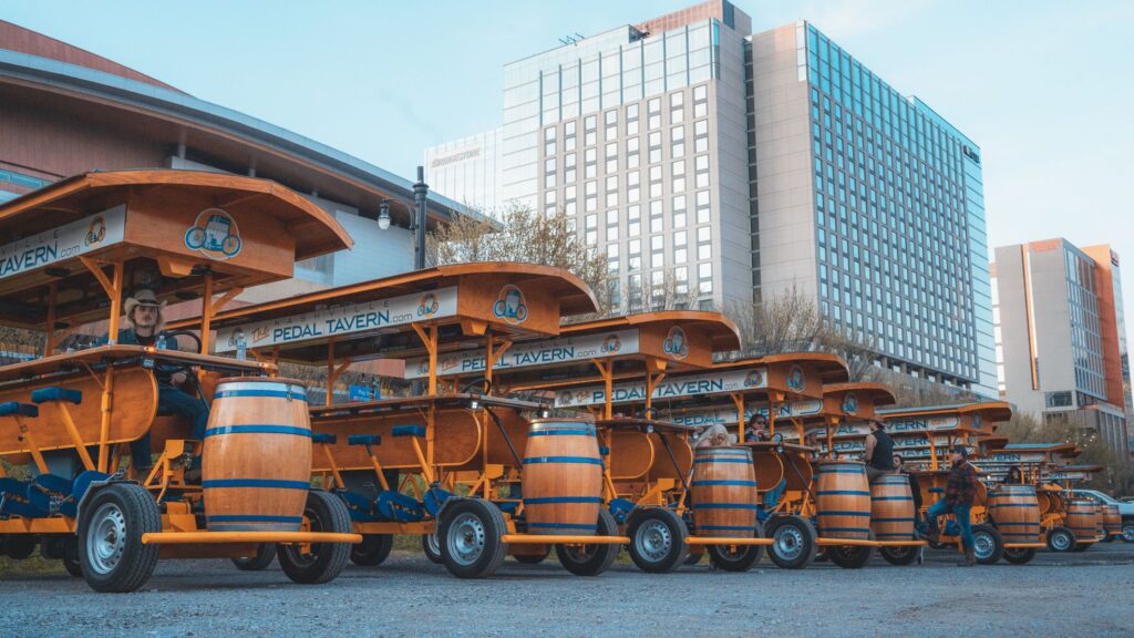 nashville pedal tavern bikes lines up