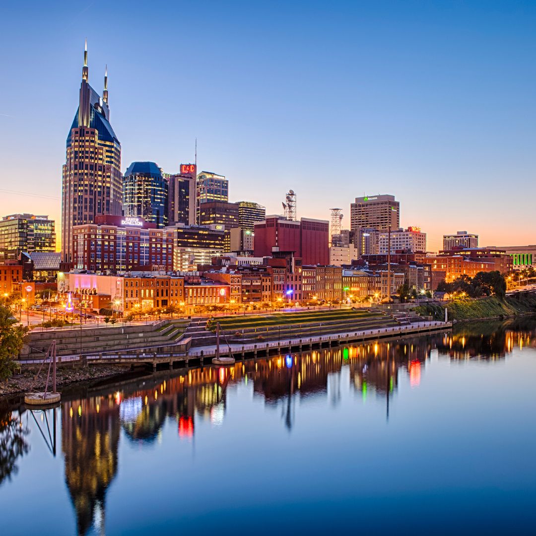 cumberland river with nashville skyline