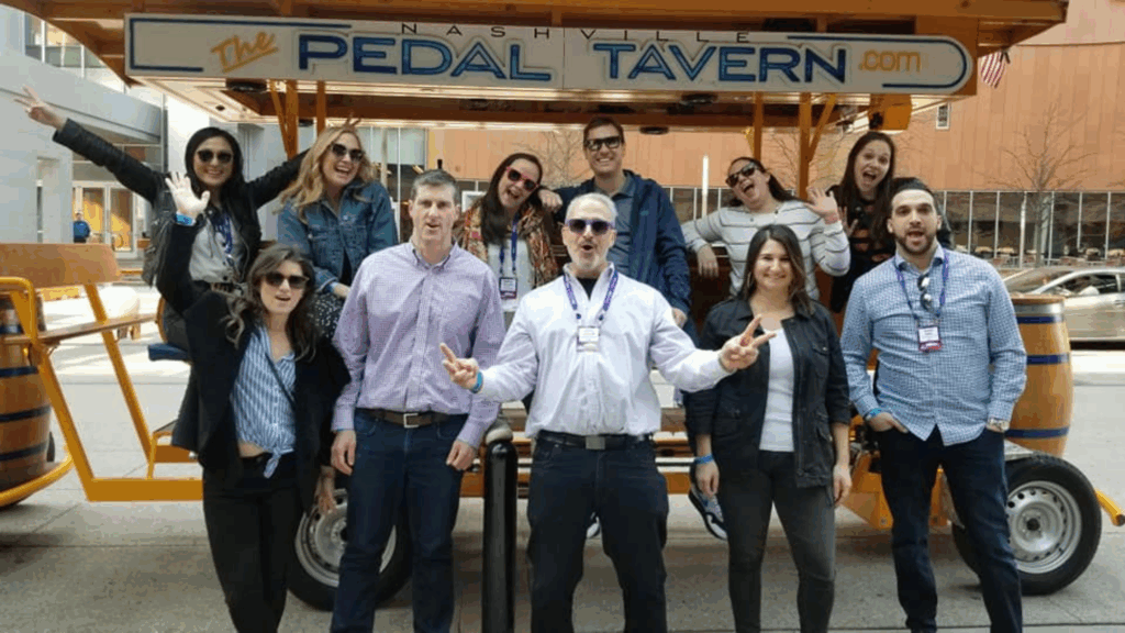 holiday company party with nashville pedal tavern